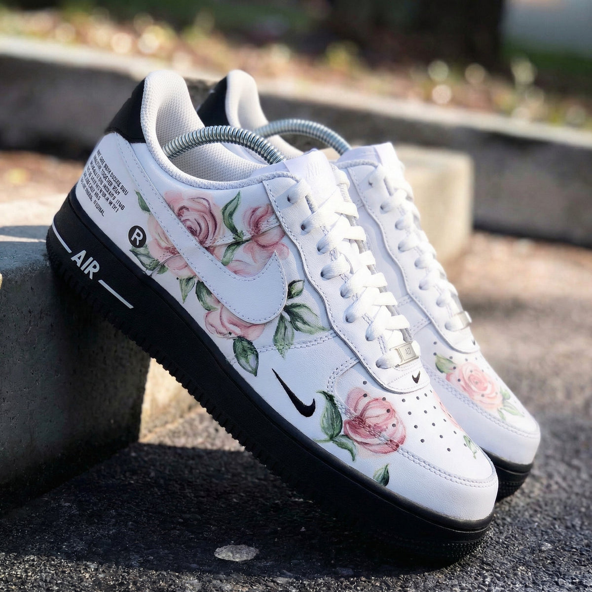 Rose Pattern Pink Green Custom Air Force 1