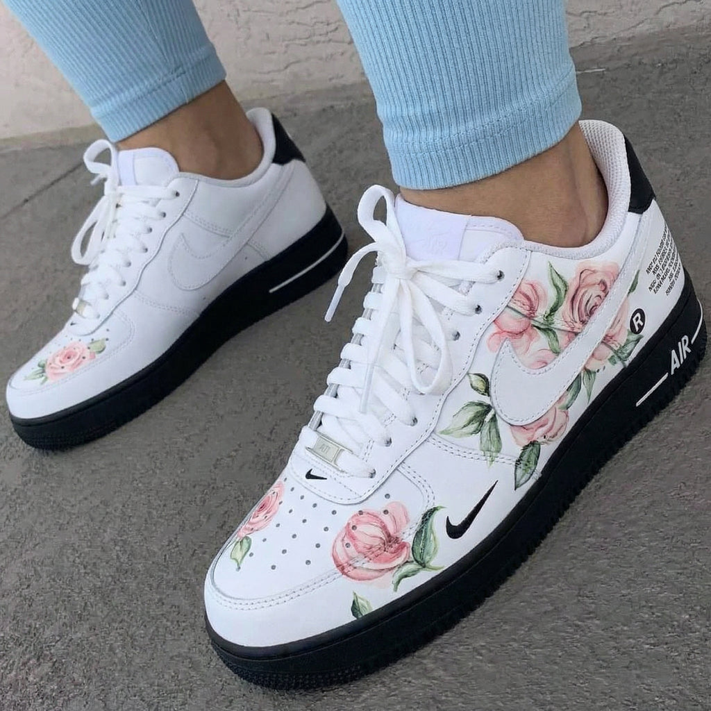 Rose Pattern Pink Green Custom Air Force 1
