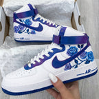 Rose Pattern Purple Blue Custom Air Force 1