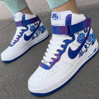 Rose Pattern Purple Blue Custom Air Force 1