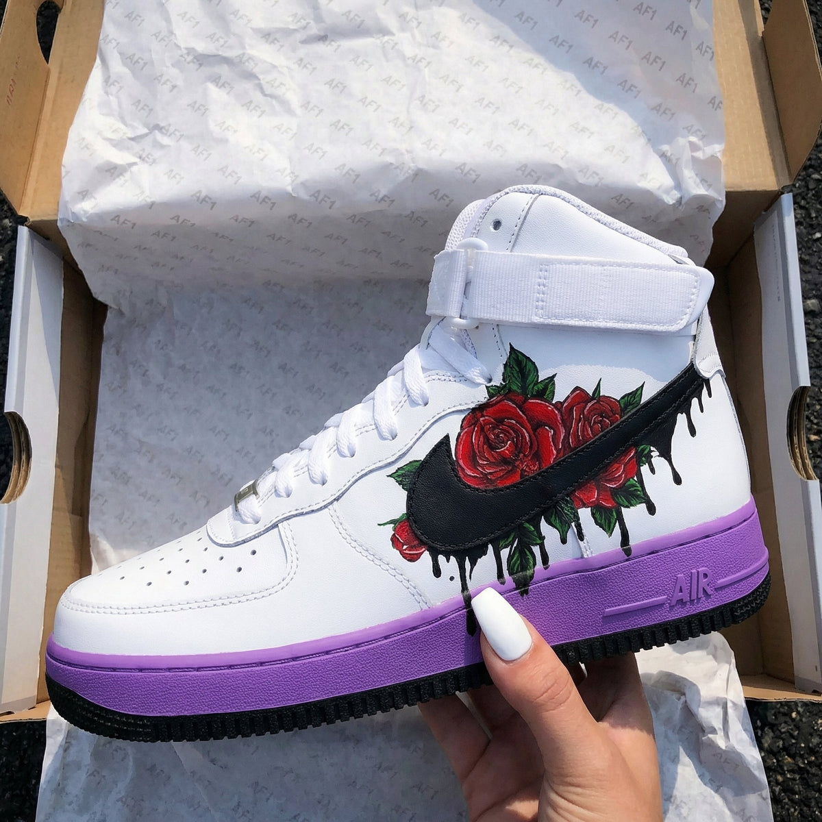 Rose Pattern Purple Custom Air Force 1