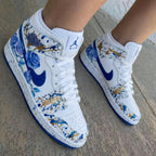 Rose Splatter Blue Gold Custom Air Jordan 1