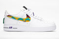 Yellow Blue Knitting Swoosh Custom Air Force 1