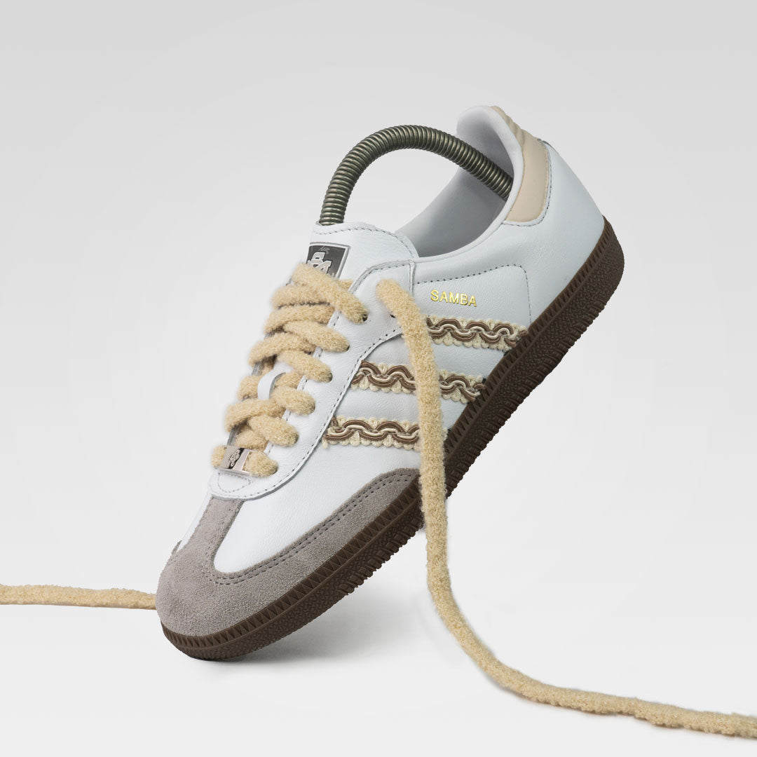Rayon Braid Beige Custom Adidas Samba