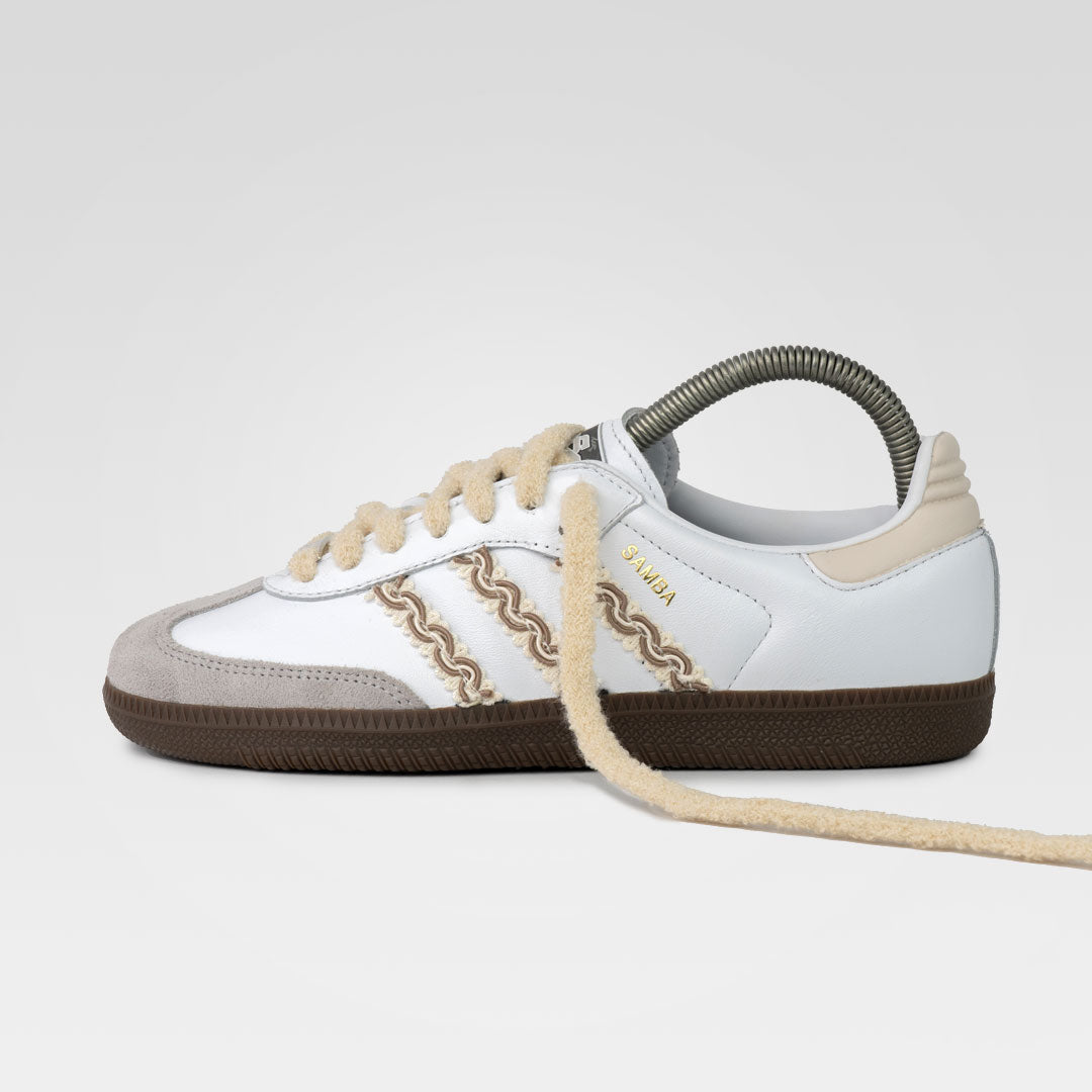 Rayon Braid Beige Custom Adidas Samba