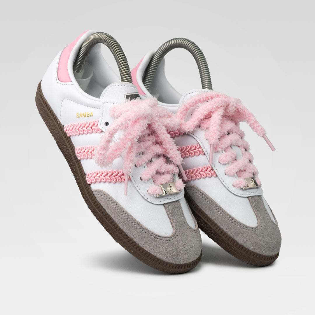 Candy Pink White Custom Adidas Samba