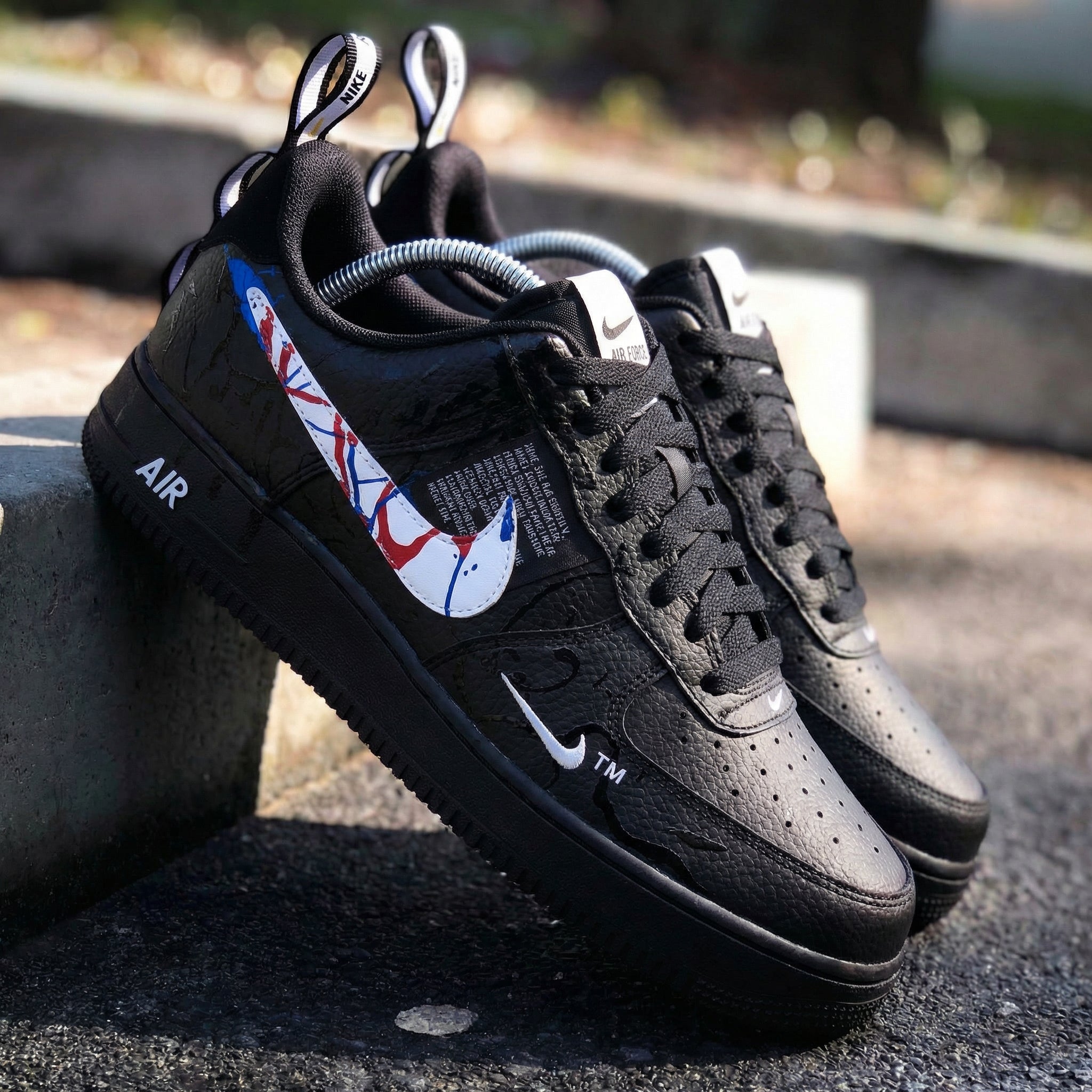 Scribble Pattern Black Custom Air Force 1