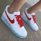Scribble Red Baby Blue Thick Hemp Rope Custom Air Force 1