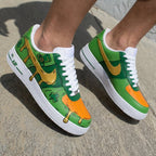 Shamrock Pot Of Gold Drip Green Orange Gold Custom Air Force 1