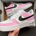 Simple Design Baby Pink Black Custom Air Force 1