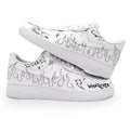 Sketch Flame Pattern Black White Custom Air Force 1