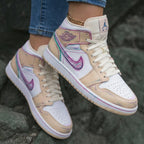 Sketch Pattern Beige White Custom Air Jordan 1