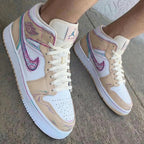 Sketch Pattern Beige White Custom Air Jordan 1