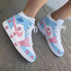 Smiley Face Baby Blue Pink White Custom Air Jordan 1