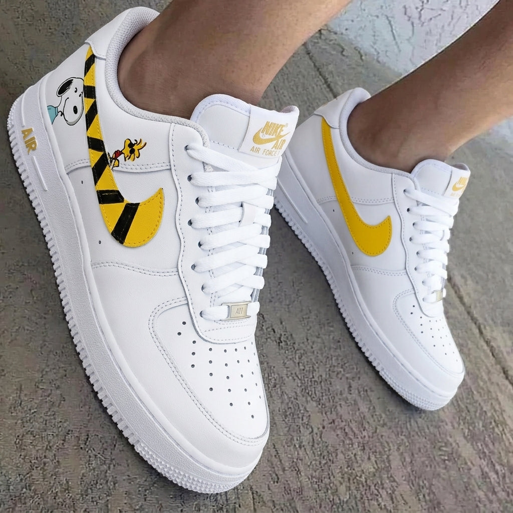 Snoopy Yellow Black Custom Air Force 1