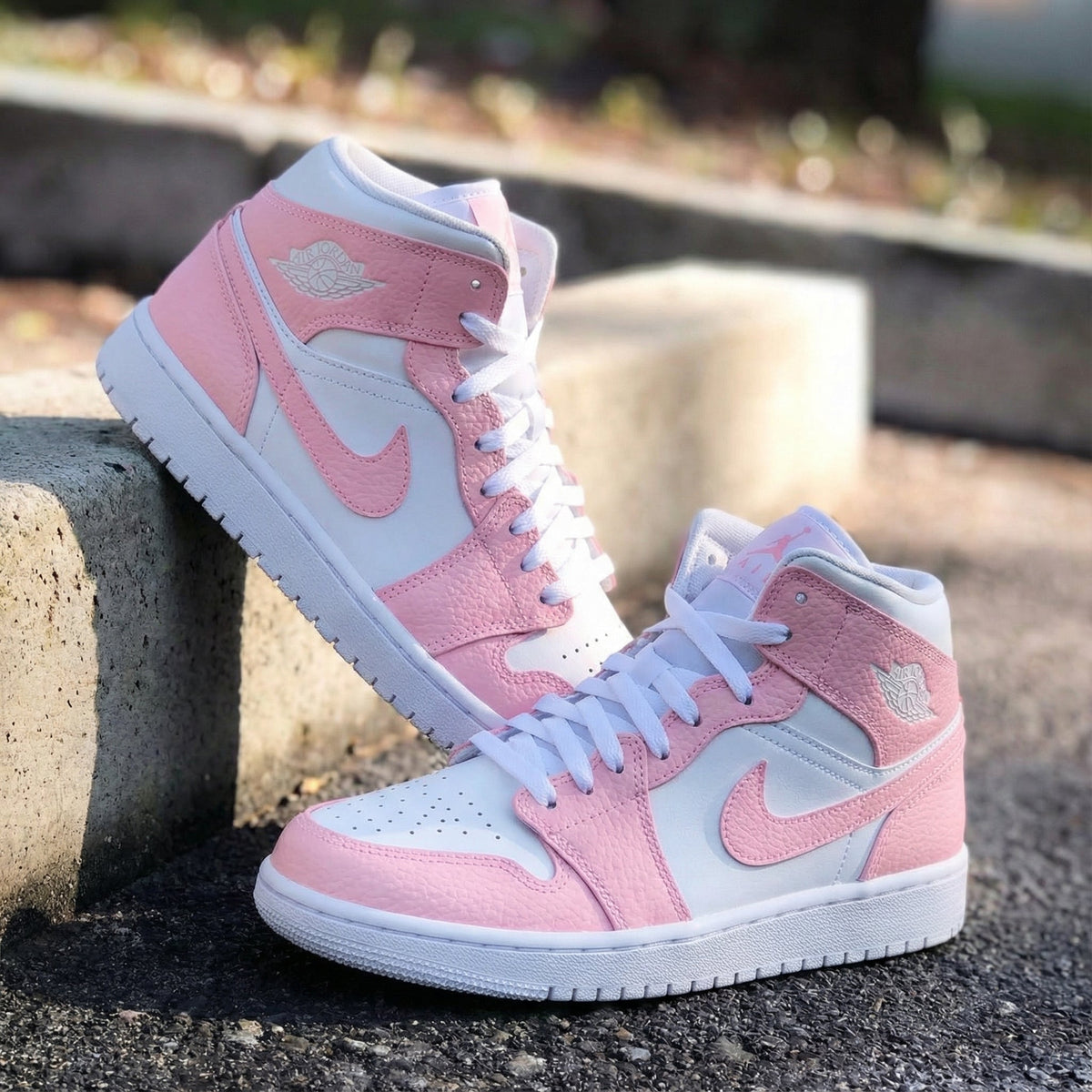 Soft Pink White Custom Air Jordan 1