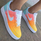 Speckle Gradient Baby Blue Pink Orange Yellow Custom Air Force 1