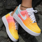 Speckle Gradient Baby Blue Pink Orange Yellow Custom Air Force 1