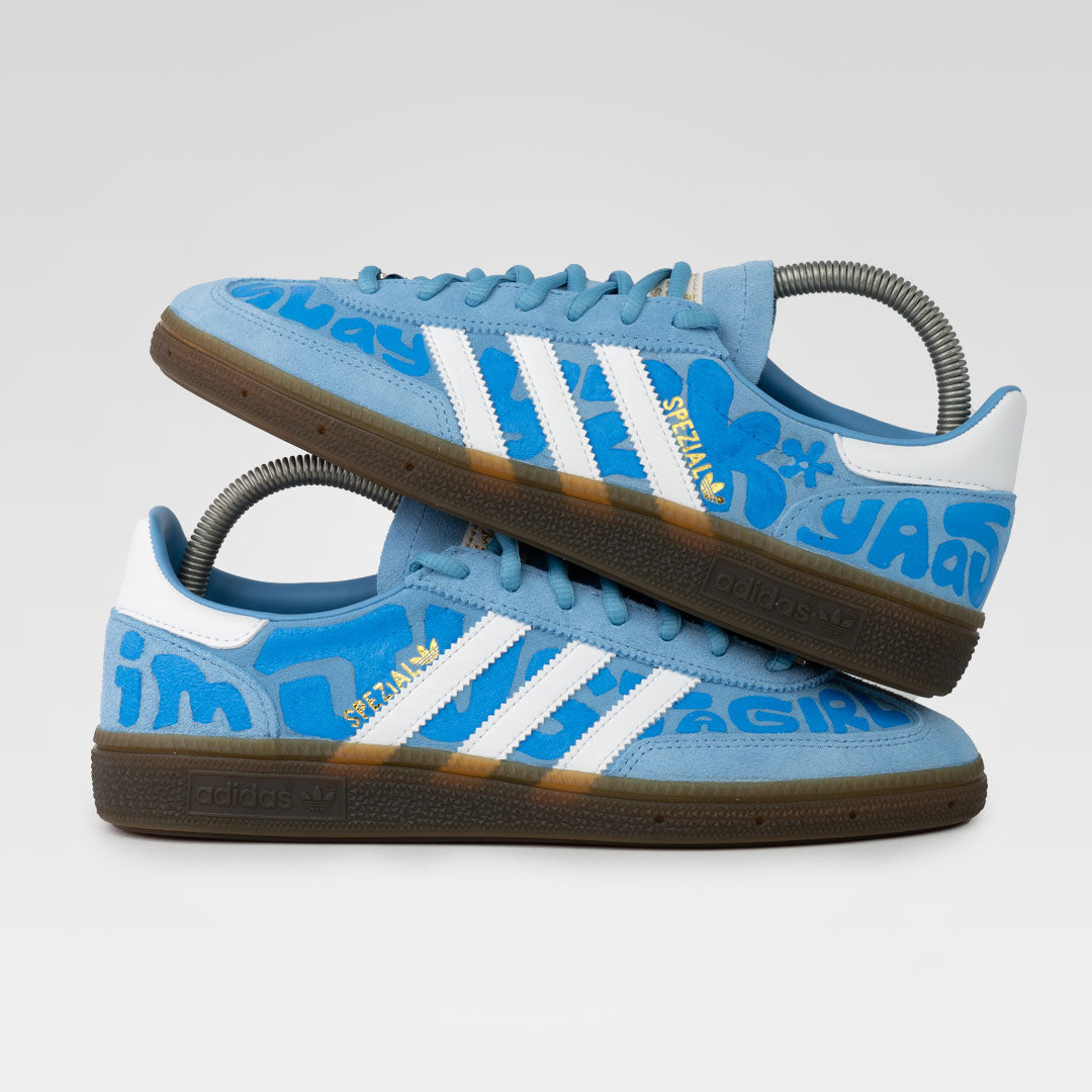 Spezial Graffiti Text Blue Custom Adidas Samba