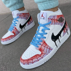 Spider Web Pattern Baby Blue Custom Air Jordan 1