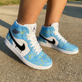 Splash Pattern Baby Blue White Custom Air Jordan 1