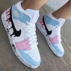 Splash Pattern Baby Pink Baby Blue Custom Air Jordan 1