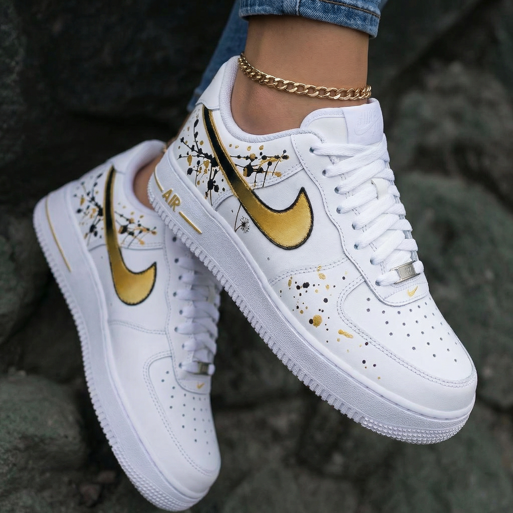 Splash Pattern Gold Custom Air Force 1