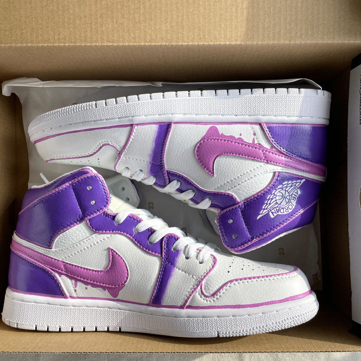 Splash Pattern Purple Pink Custom Air Jordan 1