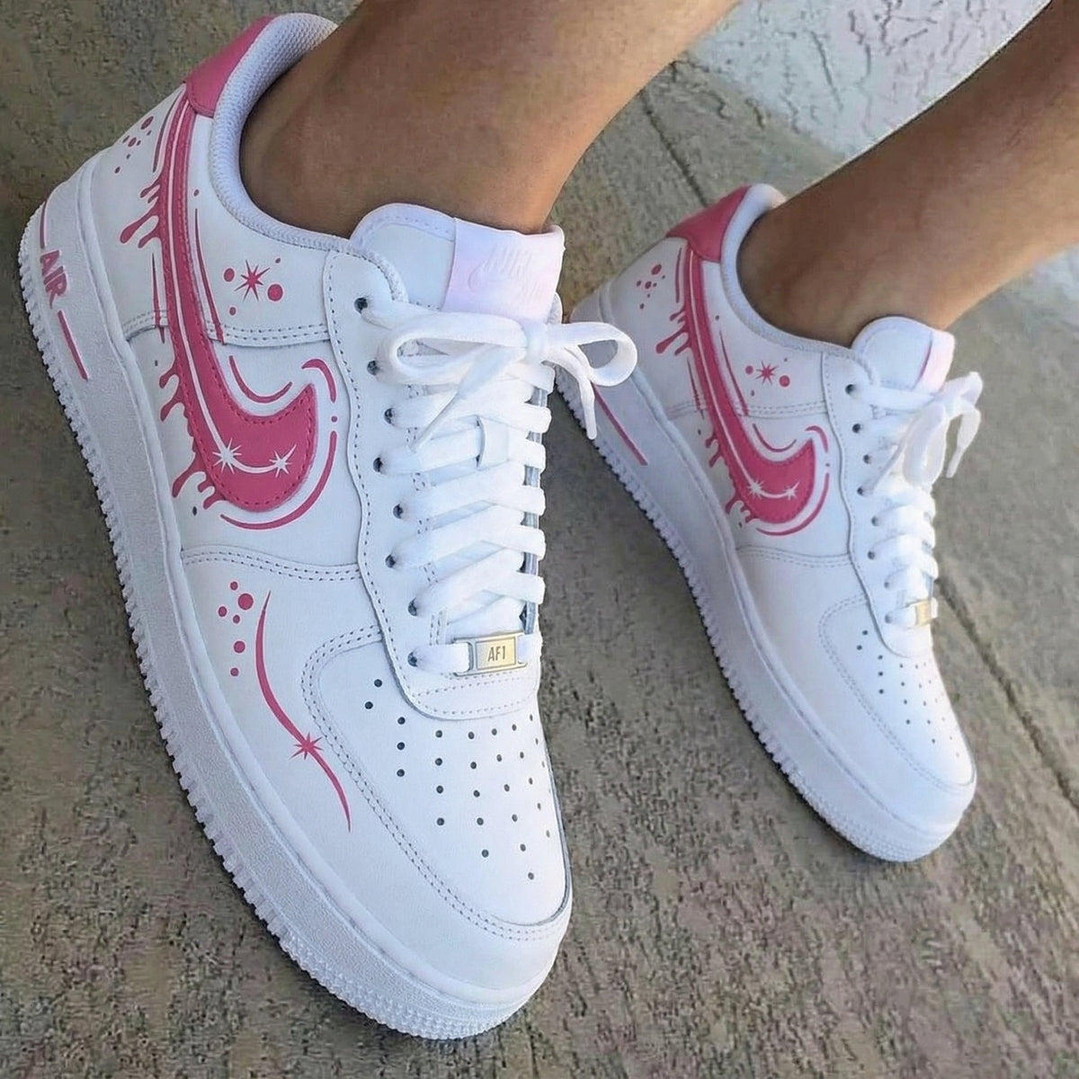 Splash Stars Baby Pink Custom Air Force 1