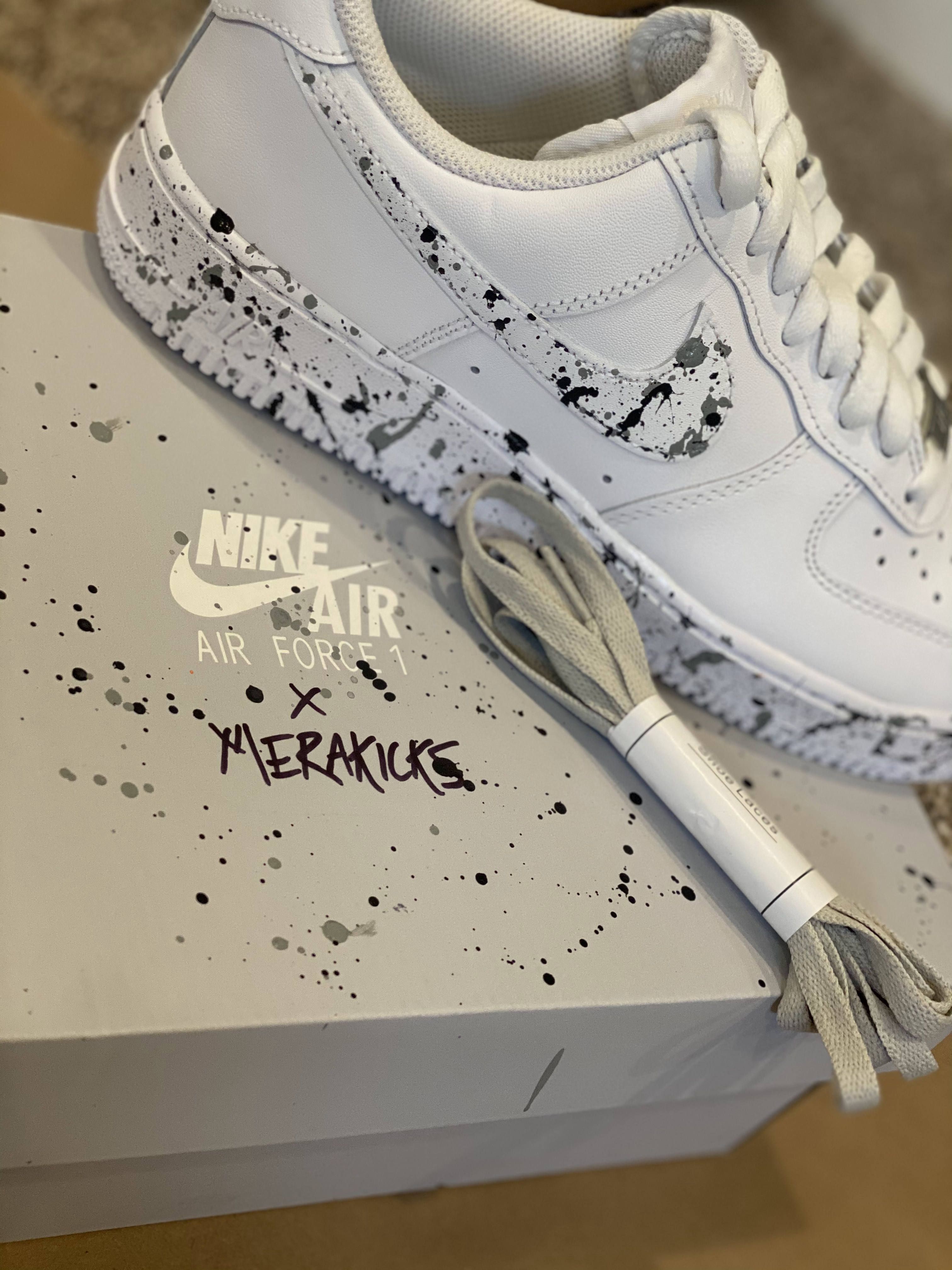 Splatter Black Grey Custom Air Force 1