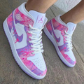 Splatter Design Baby Pink Purple Custom Air Jordan 1