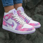 Splatter Design Baby Pink Purple Custom Air Jordan 1