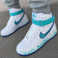 Splatter Glitter Teal Custom Air Force 1