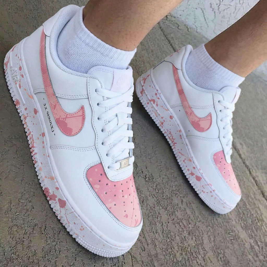 Splatter Paint Baby Pink Custom Air Force 1