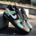 Splatter Paint Teal Black Custom Air Force 1