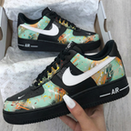 Splatter Paint Teal Black Custom Air Force 1