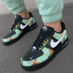 Splatter Paint Teal Black Custom Air Force 1