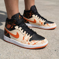 Splatter Pattern Black Orange Custom Air Jordan 1