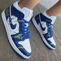 Splatter Pattern Blue Gold and White Custom Air Jordan 1