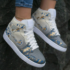 Splatter Pattern Blue Gold Custom Air Jordan 1
