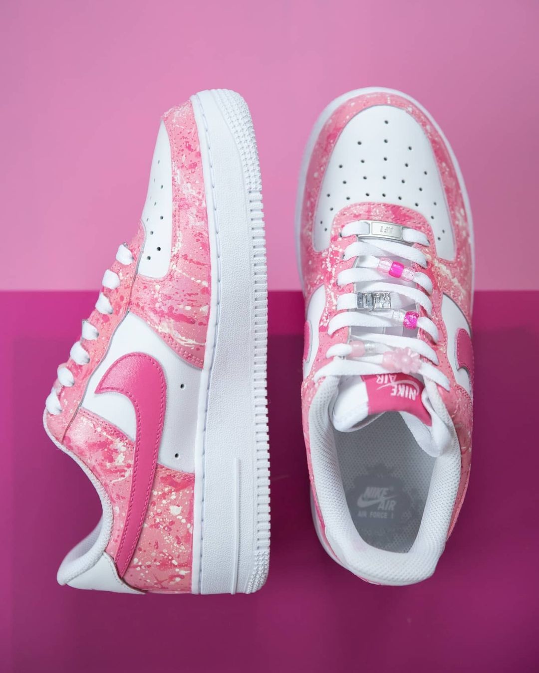 Splatter Pink White Custom Air Force 1