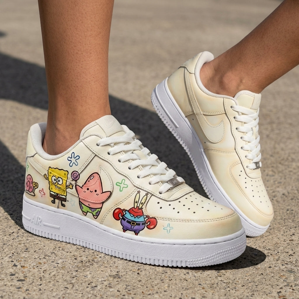 SpongeBob & Friends Cream Custom Air Force 1