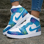 SpongeBob Flowers Blue Custom Air Jordan 1