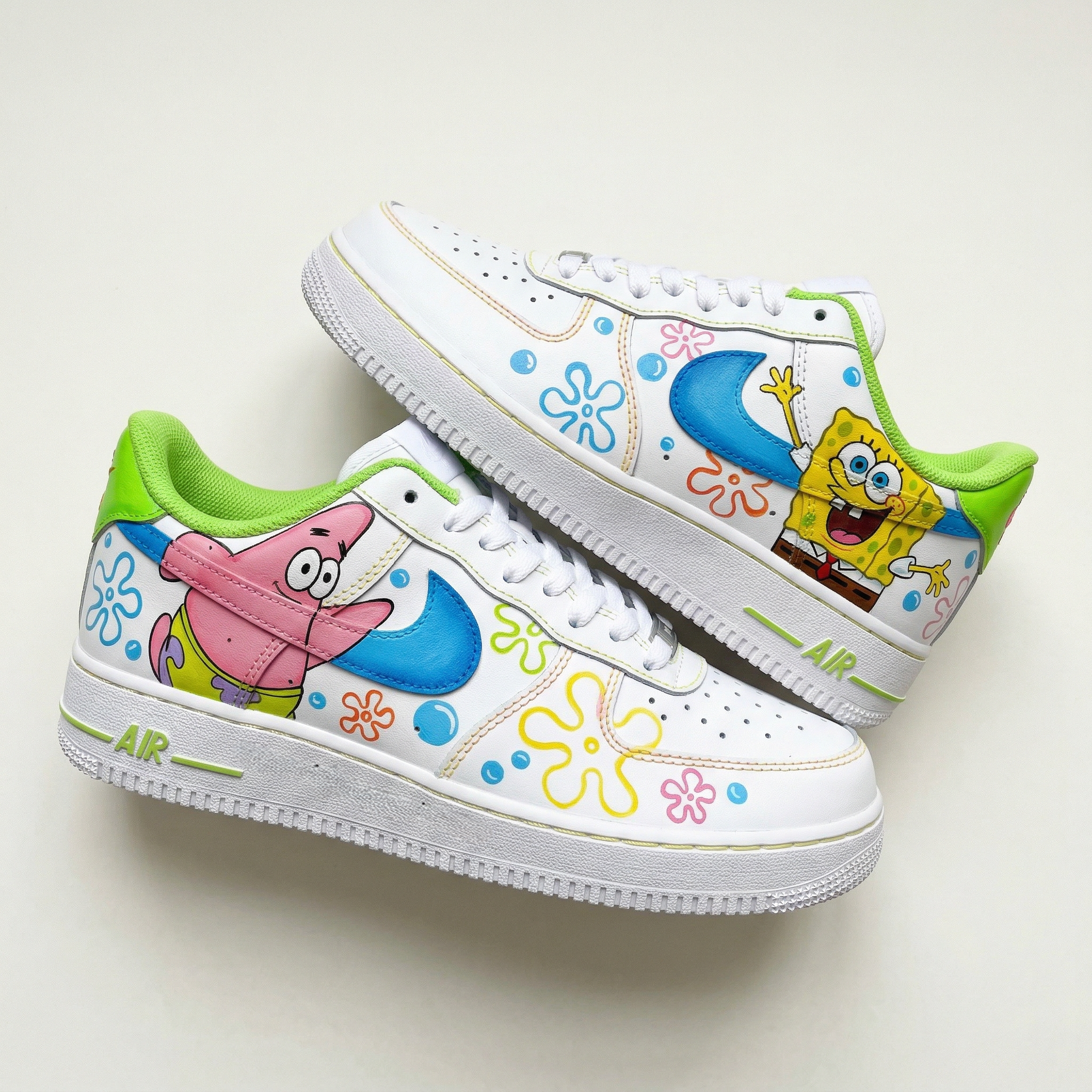 SpongeBob Patrick Cartoon Green Blue Custom Air Force 1