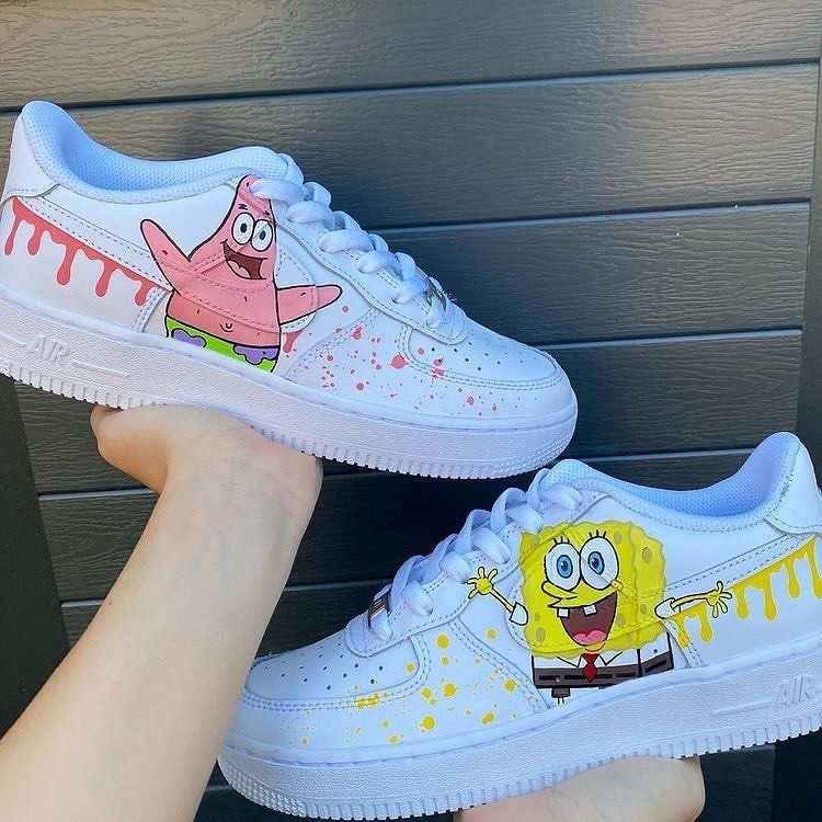 SpongeBob SquarePants White Custom Air Force 1