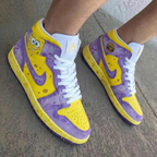 SpongeBob Theme Yellow Purple Custom Air Jordan 1