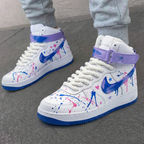 Star Heart Splatter Purple Blue Custom Air Force 1