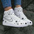 Star Pattern Black Gray Custom Air Jordan 1