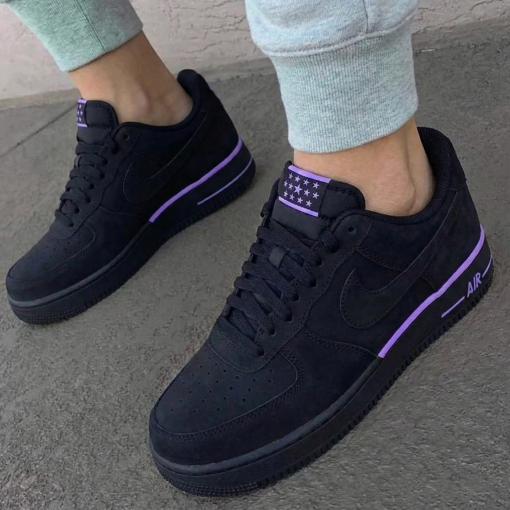 Star Pattern Black Purple Custom Air Force 1