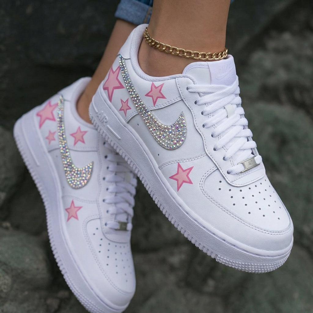 Star Rhinestone Pink Custom Air Force 1